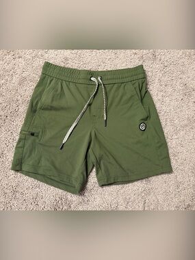 Avalanche Olive Green Athletic Shorts with Drawstring